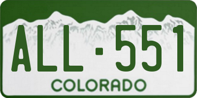 CO license plate ALL551