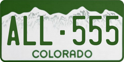 CO license plate ALL555