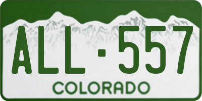 CO license plate ALL557