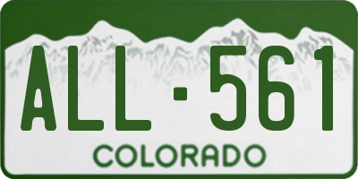 CO license plate ALL561