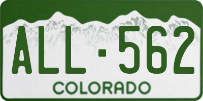 CO license plate ALL562