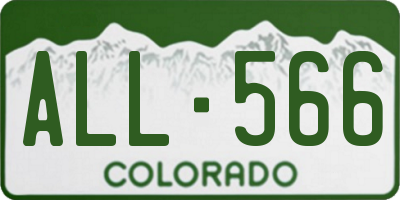 CO license plate ALL566