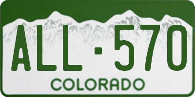 CO license plate ALL570