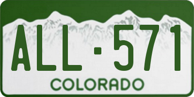 CO license plate ALL571