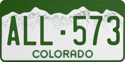 CO license plate ALL573