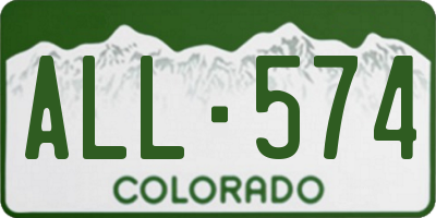 CO license plate ALL574