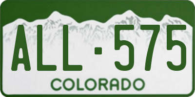 CO license plate ALL575