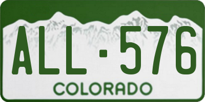 CO license plate ALL576