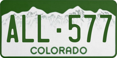 CO license plate ALL577