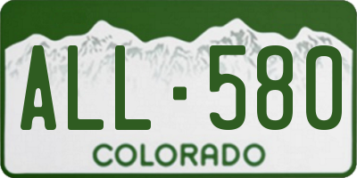 CO license plate ALL580