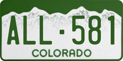 CO license plate ALL581