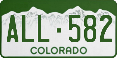 CO license plate ALL582