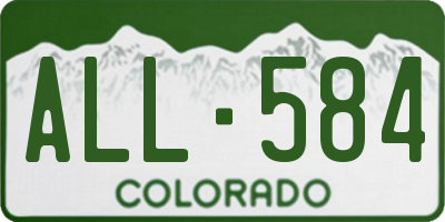CO license plate ALL584