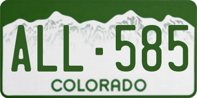CO license plate ALL585
