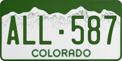 CO license plate ALL587