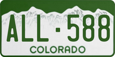 CO license plate ALL588