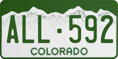 CO license plate ALL592