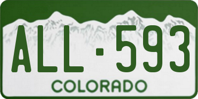 CO license plate ALL593