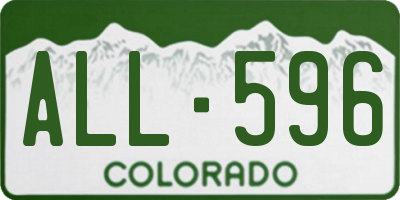 CO license plate ALL596