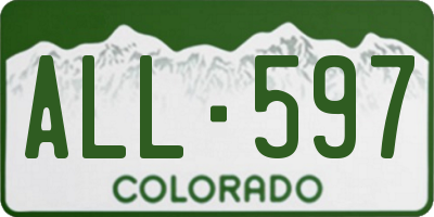CO license plate ALL597