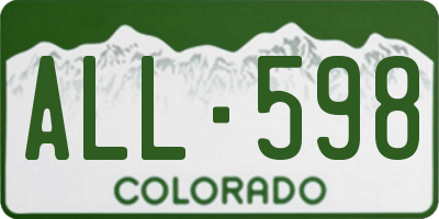 CO license plate ALL598