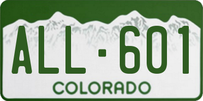 CO license plate ALL601