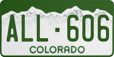 CO license plate ALL606