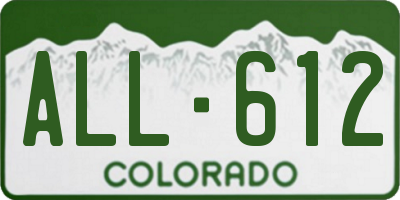CO license plate ALL612