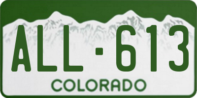 CO license plate ALL613