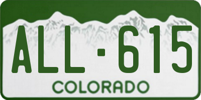 CO license plate ALL615