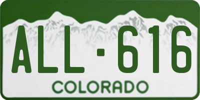 CO license plate ALL616