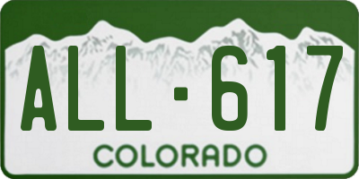 CO license plate ALL617