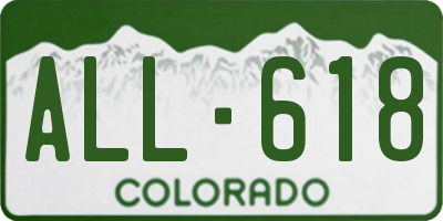 CO license plate ALL618