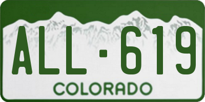 CO license plate ALL619