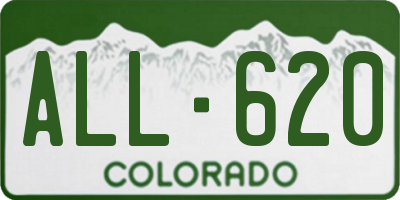 CO license plate ALL620