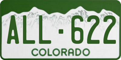 CO license plate ALL622