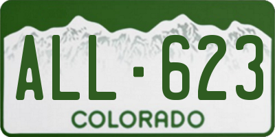 CO license plate ALL623