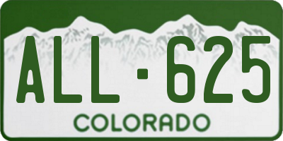 CO license plate ALL625