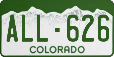 CO license plate ALL626