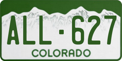 CO license plate ALL627