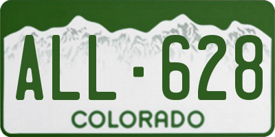 CO license plate ALL628