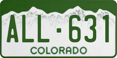 CO license plate ALL631