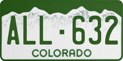 CO license plate ALL632