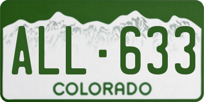 CO license plate ALL633