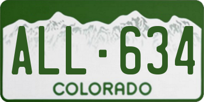 CO license plate ALL634
