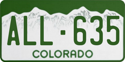 CO license plate ALL635