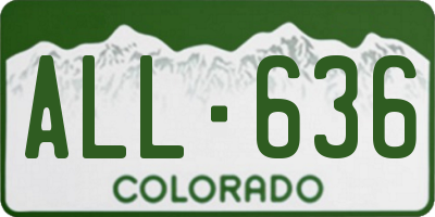 CO license plate ALL636