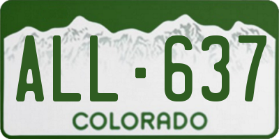 CO license plate ALL637