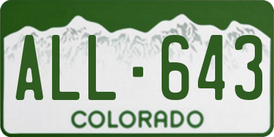 CO license plate ALL643
