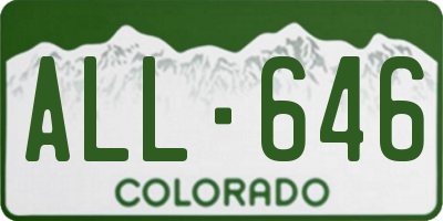 CO license plate ALL646